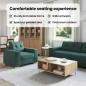 Preview: Sofa 3 pcs Dunkelgrün 221 x 80 x 80 cm Leinenmischgewebe