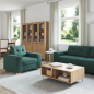 Preview: Sofa 3 pcs Dunkelgrün 221 x 80 x 80 cm Leinenmischgewebe