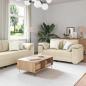 Preview: ARDEBO.de - 3-tlg. Sofagarnitur mit Kissen Creme Stoff