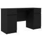 Preview: Schreibtisch Schwarz Eiche 140x49x76 cm Holzwerkstoff