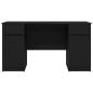 Preview: Schreibtisch Schwarz Eiche 140x49x76 cm Holzwerkstoff