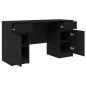 Preview: Schreibtisch Schwarz Eiche 140x49x76 cm Holzwerkstoff