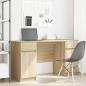 Preview: ARDEBO.de - Schreibtisch Sonoma Eiche 140x49x76 cm Holzwerkstoff