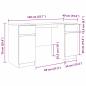Preview: Schreibtisch Sonoma Eiche 140x49x76 cm Holzwerkstoff