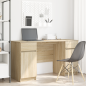 Preview: Schreibtisch Sonoma-Eiche 140 x 49 x 76 cm Holzwerkstoff