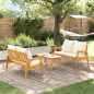 Preview: 3-tlg. Bistro-Set mit Kissen Massivholz Akazie
