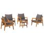 Preview: 5-tlg. Bistro-Set mit Kissen Massivholz Akazie