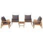Preview: 5-tlg. Bistro-Set mit Kissen Massivholz Akazie