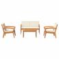 Preview: 4-teiliges Bistro-Set mit Kissen aus Akazienholz