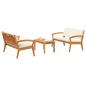 Preview: 3-teiliges Bistro-Set mit Kissen - Massivholz Akazie