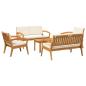 Preview: 5-teiliges Bistro Set mit Kissen - Massivholz Akazie