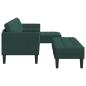 Preview: ARDEBO.de - Garten Sofa mit Bank und Kissen in L-Form aus dunkelgrünem Samt, 3-Sitzer Sofa mit Chaise in L-Form aus 160 cm dunkelgrünem Samt, Bank in dunkelgrün 113x57x39 cm aus Samt