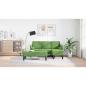 Preview: Garten Sofa mit Bank und Kissen, L-förmiger hellgrüner Samt, 3-Sitzer Sofa mit Chaise, L-förmiger hellgrüner 160 cm Samt, Bank hellgrün, 113x57x39 cm, Samt