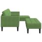 Preview: Garten Sofa mit Bank und Kissen, L-förmiger hellgrüner Samt, 3-Sitzer Sofa mit Chaise, L-förmiger hellgrüner 160 cm Samt, Bank hellgrün, 113x57x39 cm, Samt