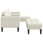 Preview: Garten-Sofa mit Bank und Kissen L-förmiger Creme-Samt, L-förmiges Sofa Creme 173x131x67 cm Samt, Bank Creme 113 cm Samt