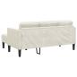 Preview: Garten-Sofa mit Bank und Kissen L-förmiger Creme-Samt, L-förmiges Sofa Creme 173x131x67 cm Samt, Bank Creme 113 cm Samt