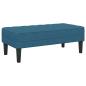 Preview: Garten Sofa mit Bank und Kissen L-förmiger blauer Samt, L-förmiges Sofa blau 173x131x67 cm Samt, Bank blau 113x57x39 cm Samt