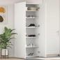 Preview: ARDEBO.de - Schuhschrank Weiß 80x35.5x180 cm Holzwerkstoff