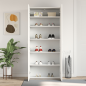 Preview: Schuhschrank mit Regal Weiß 80 x 35,5 x 180 cm Holzwerkstoff