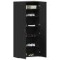 Preview: Schuhschrank Schwarz 80x35,5x180 cm Holzwerkstoff