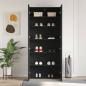 Preview: Schuhschrank Schwarz 80x35,5x180 cm Holzwerkstoff