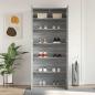 Preview: Schuhschrank mit Regal Grau 80 x 35,5 x 180 cm Holzwerkstoff