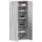 Preview: Schuhschrank mit Regal Grau 80 x 35,5 x 180 cm Holzwerkstoff