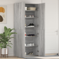 Preview: Schuhschrank mit Regal Grau 80 x 35,5 x 180 cm Holzwerkstoff