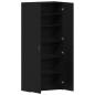 Preview: Schuhschrank mit Regal Schwarz 80 x 35,5 x 180 cm Holzwerkstoff