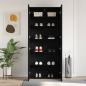 Preview: Schuhschrank mit Regal Schwarz 80 x 35,5 x 180 cm Holzwerkstoff