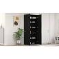 Preview: Schuhschrank mit Regal Schwarz 80 x 35,5 x 180 cm Holzwerkstoff