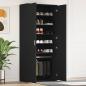 Preview: ARDEBO.de - Schuhschrank Schwarz 80x39x180 cm Holzwerkstoff