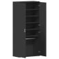 Preview: Schuhschrank Schwarz 80x39x180 cm Holzwerkstoff