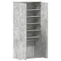 Preview: Schuhschrank Beton Grau 80x39x180 cm Spanplatte