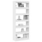 Preview: Weißes Bücherregal Weiß Holzwerkstoff 80 x 30 x 198 cm Stauraum