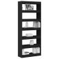 Preview: Schwarz Bücherregal Schwarz Holz 80 x 30 x 198 cm Regale