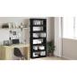 Preview: Schwarz Bücherregal Schwarz Holz 80 x 30 x 198 cm Regale