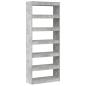 Preview: Beton Grau Bücherregal Beton grau Holzwerkstoff 80 x 30 x 198 cm