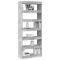 Preview: Beton Grau Bücherregal Beton grau Holzwerkstoff 80 x 30 x 198 cm