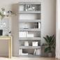 Preview: Beton Grau Bücherregal Beton grau Holzwerkstoff 80 x 30 x 198 cm