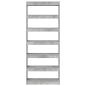 Preview: Beton Grau Bücherregal Beton grau Holzwerkstoff 80 x 30 x 198 cm