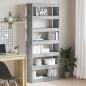 Preview: Beton Grau Bücherregal Beton grau Holzwerkstoff 80 x 30 x 198 cm