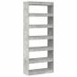 Preview: Beton Grau Bücherregal Beton grau Holzwerkstoff 80 x 30 x 198 cm