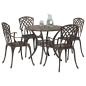 Preview: 5-tlg. Garten-Essgruppe Bronzen Aluminiumguss