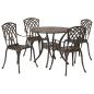 Preview: 5-tlg. Garten-Essgruppe Bronzen Aluminiumguss