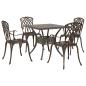 Preview: ARDEBO.de - 5-tlg. Garten-Essgruppe Bronzen Aluminiumguss