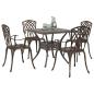 Preview: 5-tlg. Garten-Essgruppe Bronzen Aluminiumguss