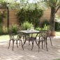 Preview: 5-tlg. Garten-Essgruppe Bronzen Aluminiumguss