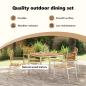 Preview: 5-teiliges Garten-Essset aus massivem Akazienholz, Outdoor Esstisch 90x90x74,5 cm aus massivem Akazienholz, Stapelbare Gartenstühle 4 Stück aus massivem Akazienholz und Stahl