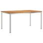 Preview: 7-teilige Garten Essgruppe Massivholz Akazie, Gartentisch 150x90x75 cm Massivholz Akazie, Stapelbare Gartenstühle 2 Stück Massivholz Akazie und Stahl, Stapelbare Gartenstühle 4 Stück Massivholz Akazie und Stahl